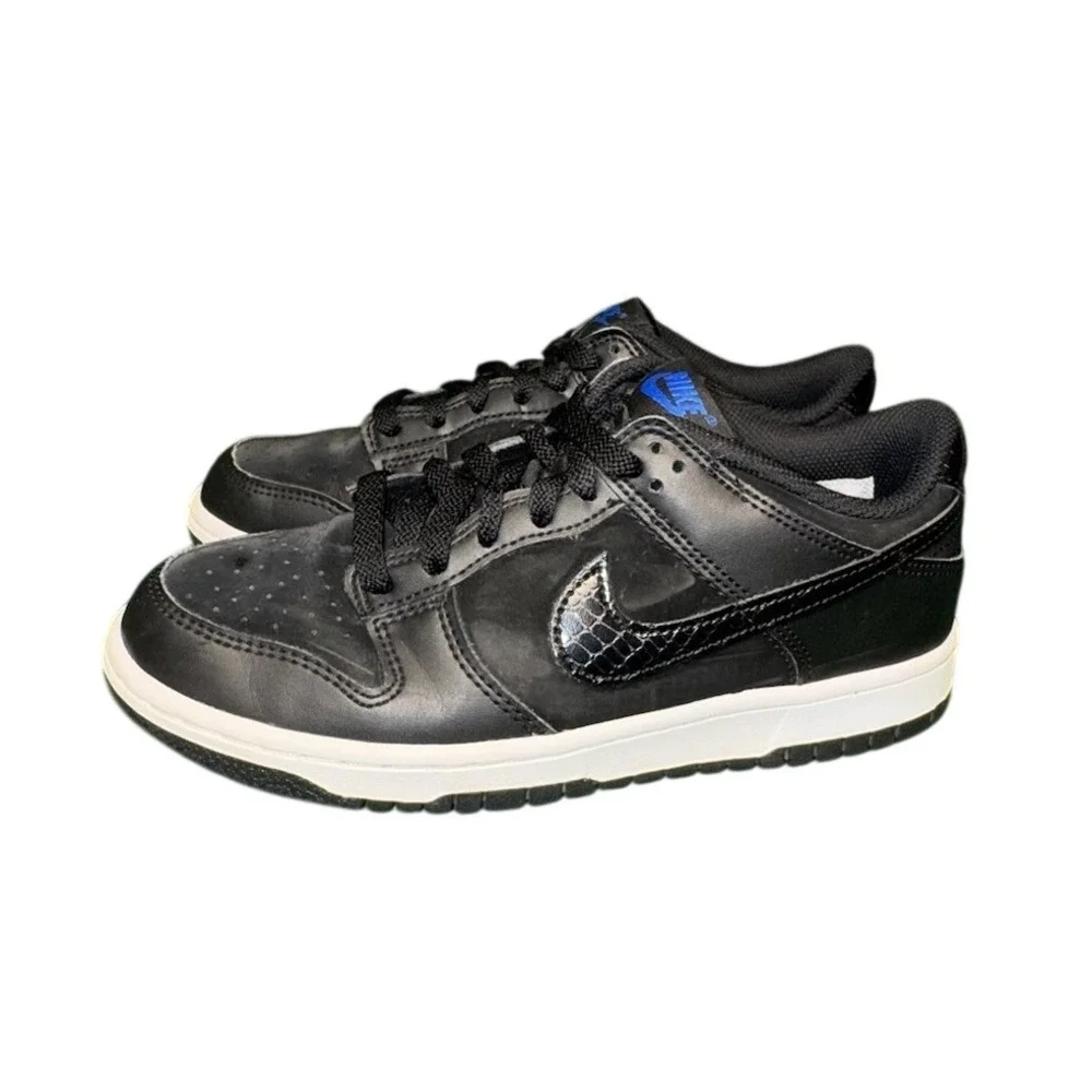 Nike Dunk Low GS Black Croc Swoosh Kids Shoes‎ FV7472-001 Size 6Y